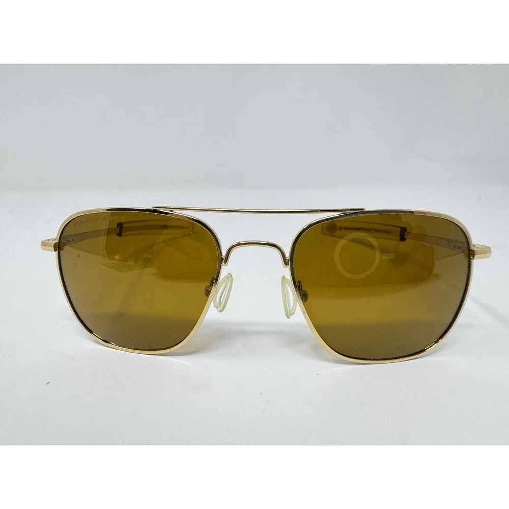 Eagle Eyes Freedom Sunglasses Gold Metal Frame Yellow Lens 50-18-140 Vintage